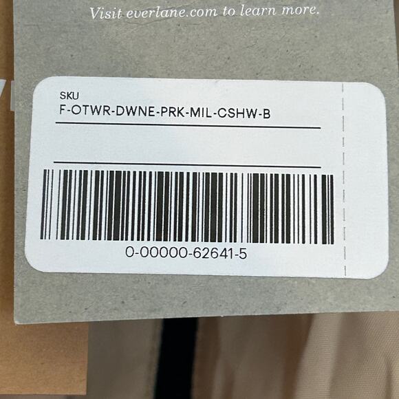 Everlane The ReDown Military Parka Coat Cashew Tan Hooded Women's XL NWT - Picture 15 of 15